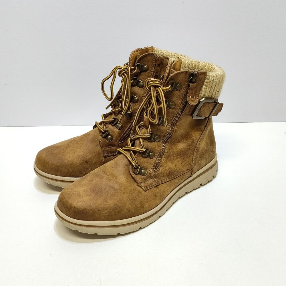Cliffs White Mountain Ankle Boots Hearty Women's 10M Rustic Lace Up Side Zipper
